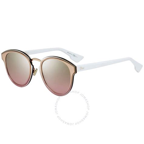 Dior Pink Mirror Round Ladies Sunglasses 